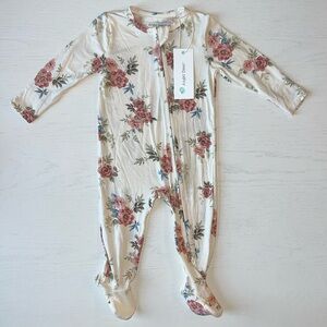 Angel Dear Baby Girl Bamboo Footie Floral Roses 6-9 months